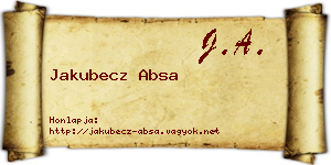 Jakubecz Absa névjegykártya